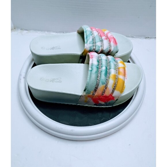 Womens Tie-Dye Rhinestone Slide Sandals Size 38 - Picture 6 of 6